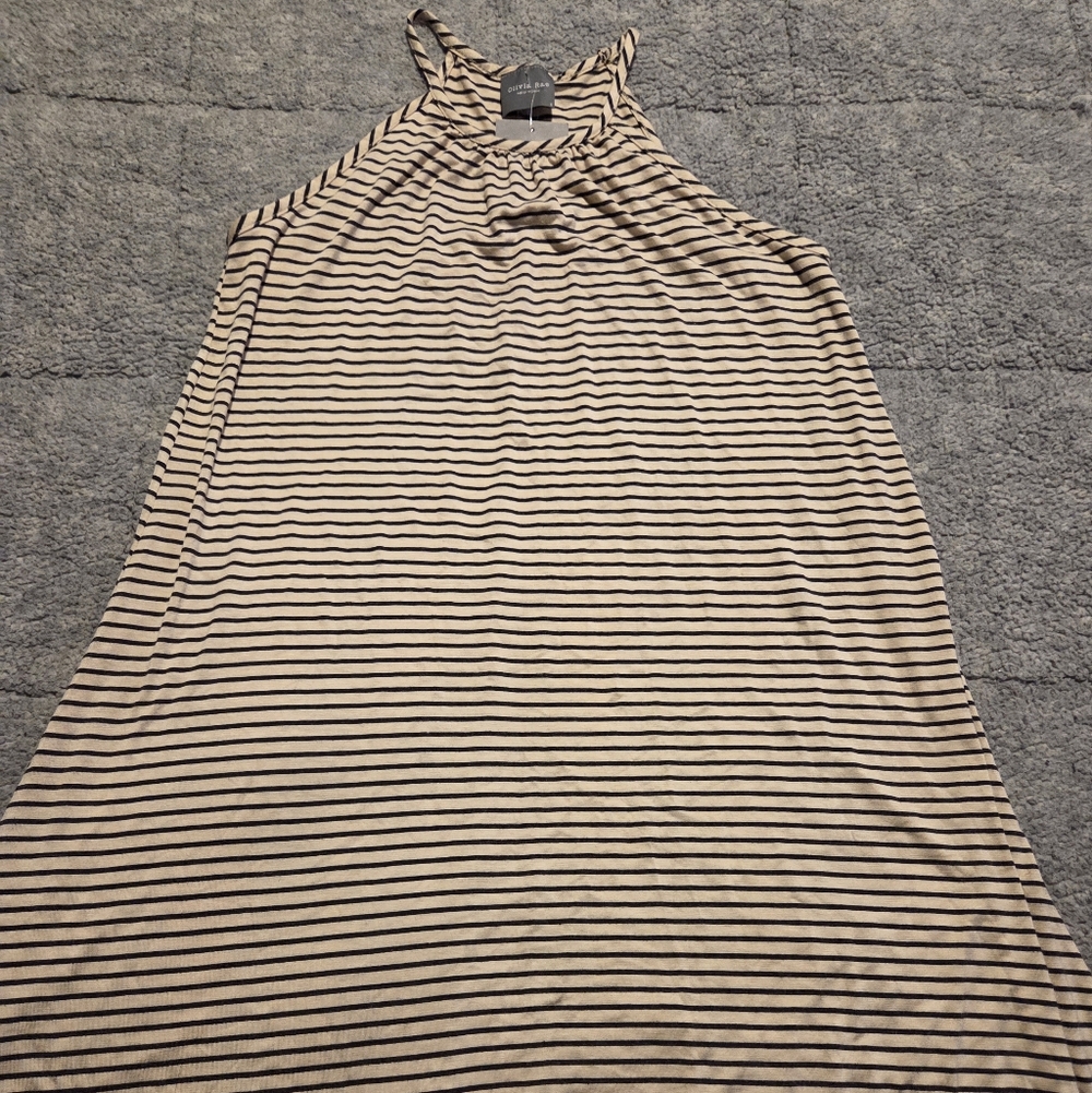 Olivia Rae Striped A-Line Skirt in Black and Cream